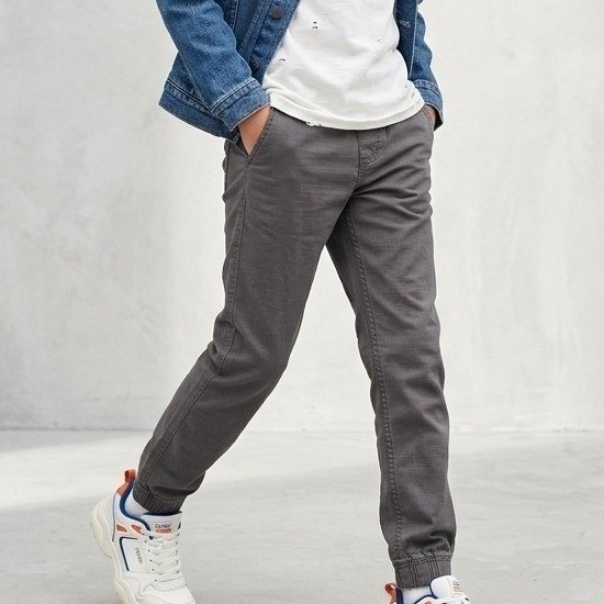 Levis Boys Charcoal Grey Ripstop Jogger Pants Elastic Waist Size L 12-13 Years